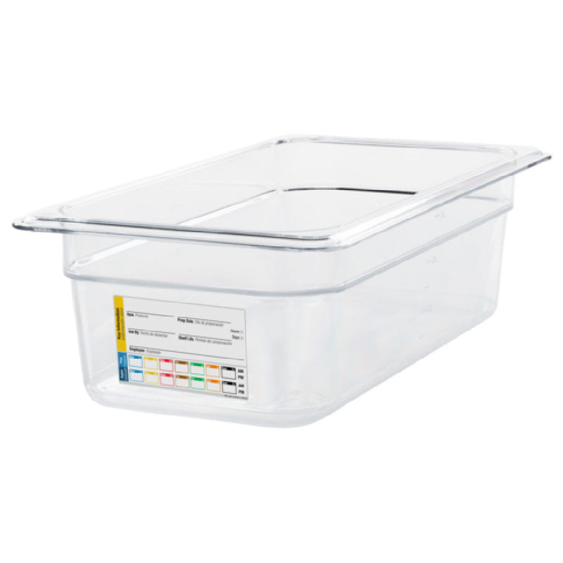 Carlisle 30661IMLUC07 1/3 Size Clear Polycarbonate Food Pan with Integrated Label