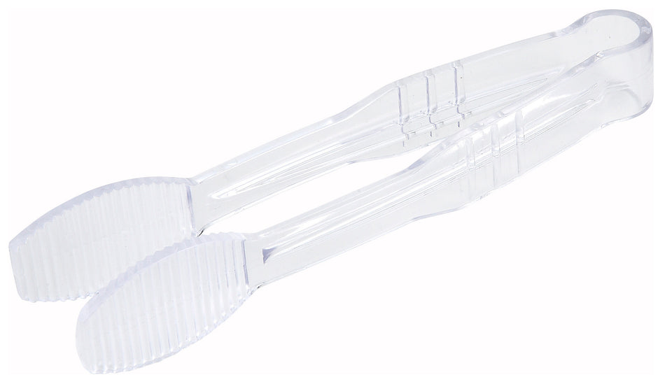 Winco PUTF-6C 6 Inch Tongs with Flat Grip Surface Clear Polycarbonate NSF