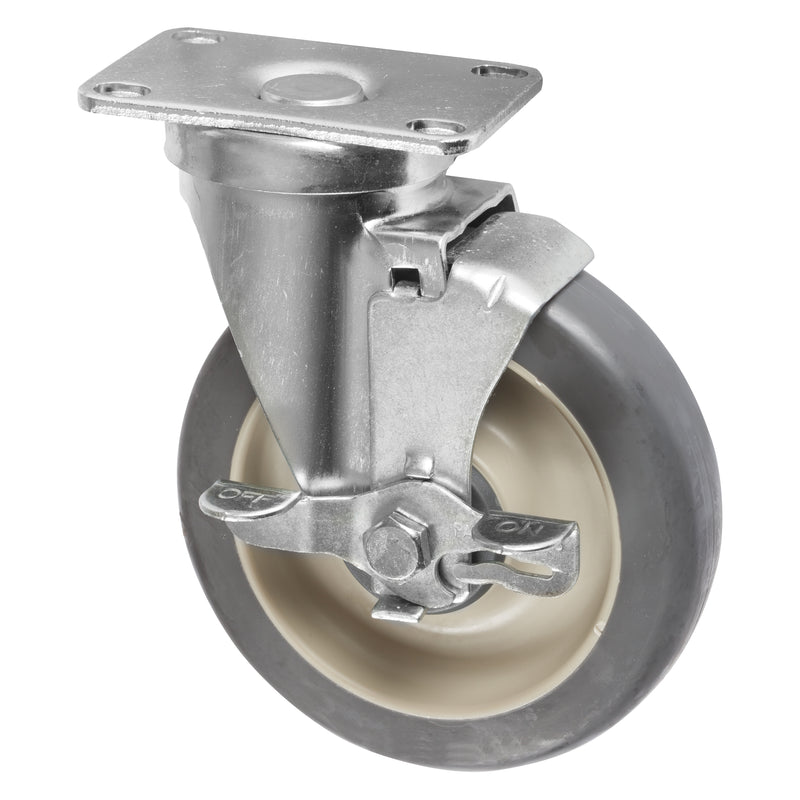 Winco IFT-C5B 5 Inch Caster 150 lb Capacity Swivel with Brake Polyurethane
