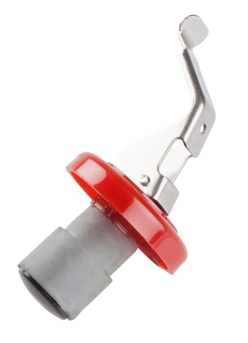 Winco WBS-R Bottle Stopper Thermoplastic Cork Stainless Steel Red Collar