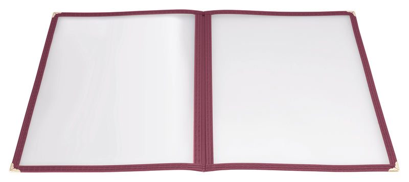 Winco PMCD-9U 9-3/8 Inch Double Fold Menu Cover Burgundy Plastic