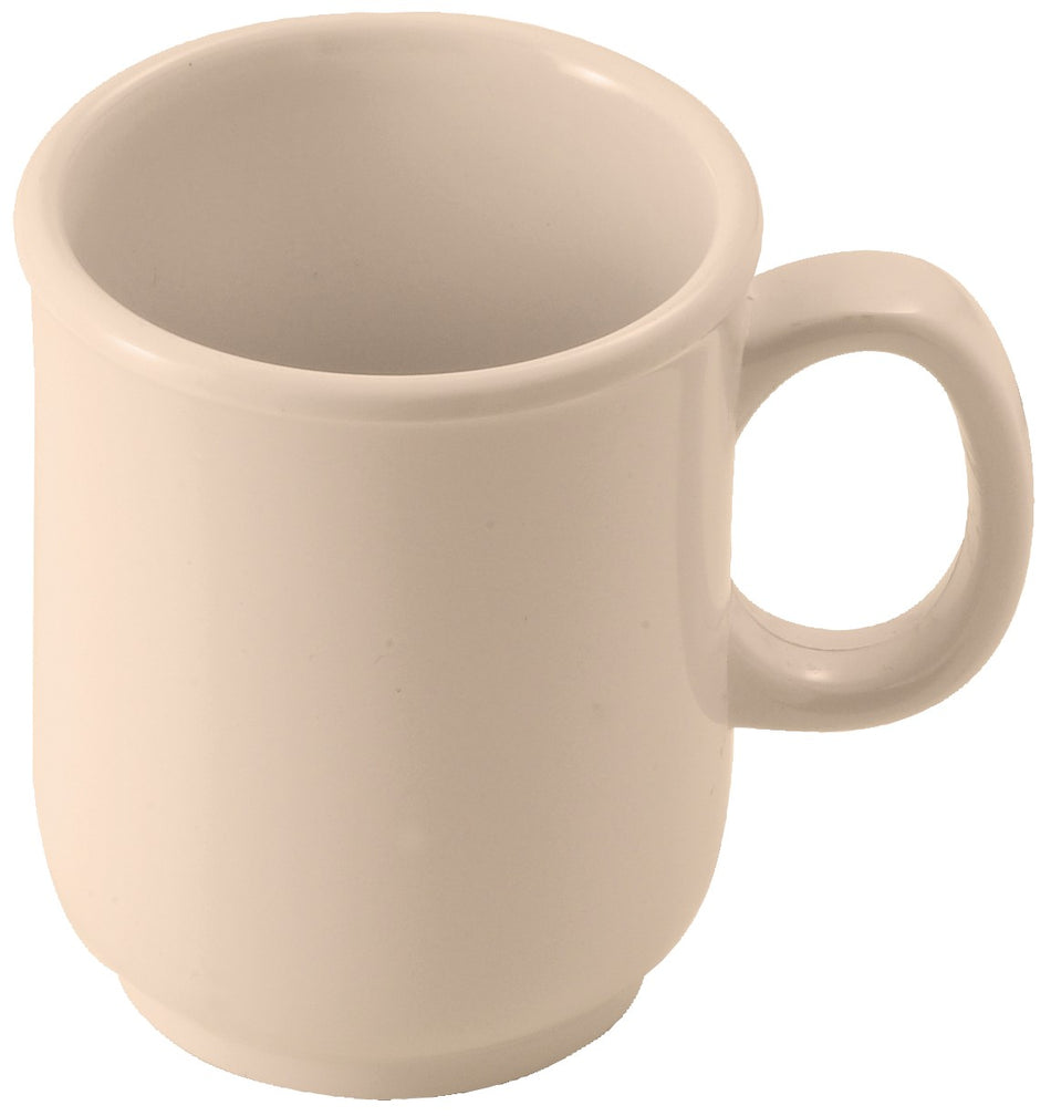 Winco MMU-8 8 Oz Bulbous Mug with Handle Melamine Tan