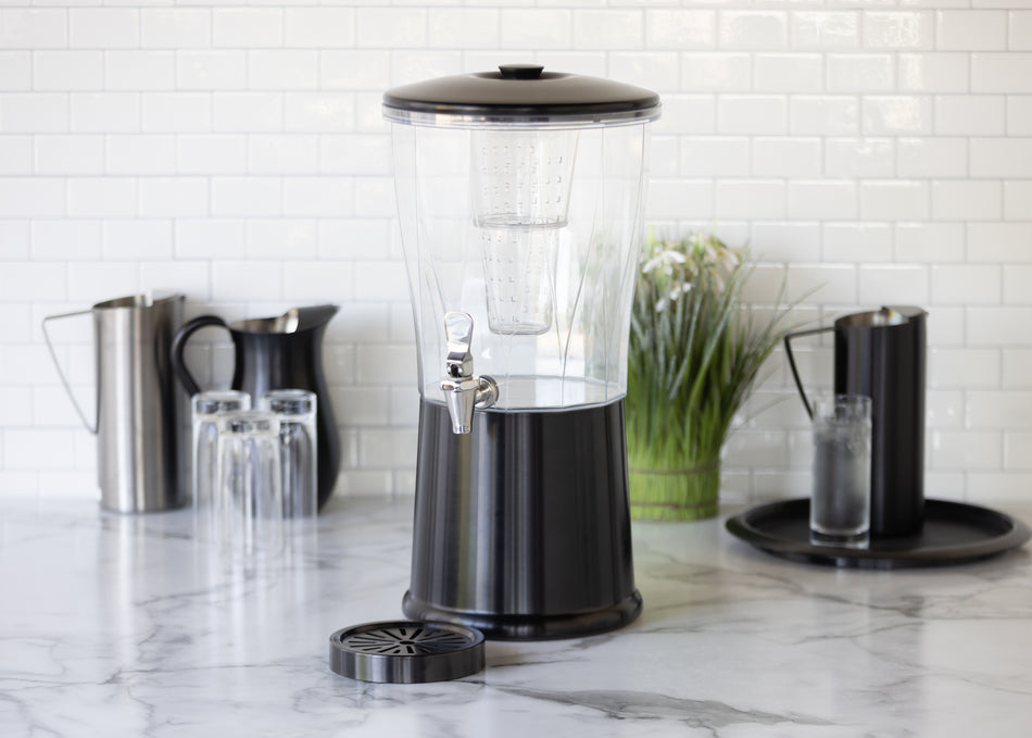 Elite 3-Gallon Stainless Beverage Dispenser in Black Onyx