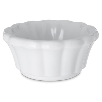 Carlisle 4394202 1 Oz Scalloped Ramekin White Melamine Dishwasher Safe