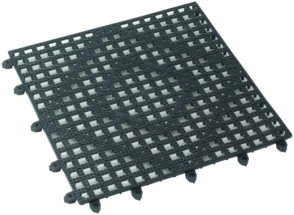 Winco BML-12K Bar Mat, Interlocking, 12" x 12" - Dark Smoke