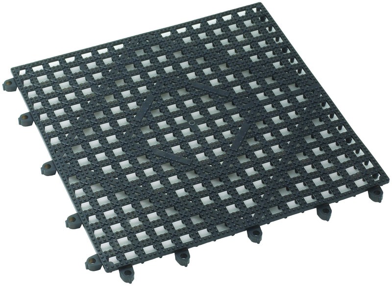 Winco BML-12K 12 Inch Dishwasher Safe Interlocking Bar Mat Plastic Dark Smoke