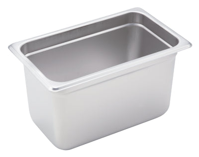 Winco SPJH-406 10 Inch Steam Table Pan 1/4 Size Heavy Weight Stainless Steel