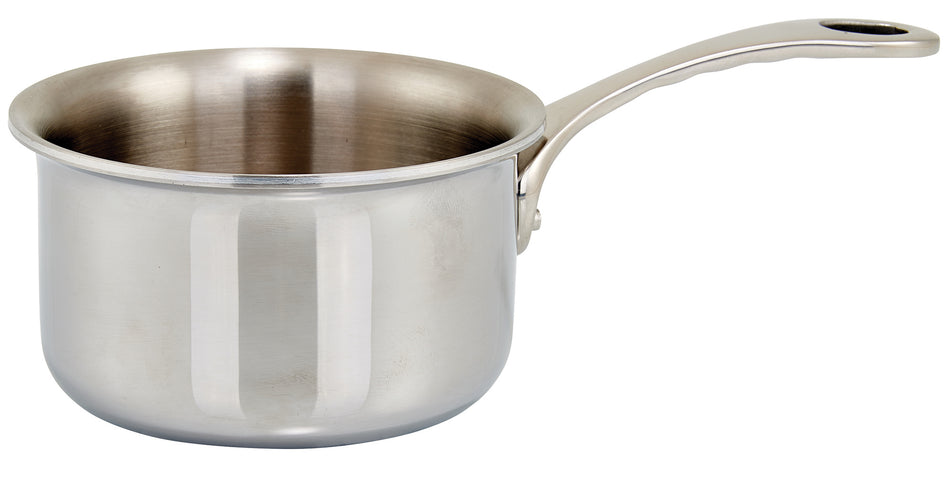 Winco DCSP-3S 11 Oz Mini Sauce Pan Round Induction Ready with Riveted Handle Aluminum Stainless Steel