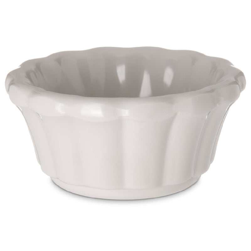 Carlisle 4394242 1 Oz Ramekin Scalloped Dishwasher Safe Melamine Bone