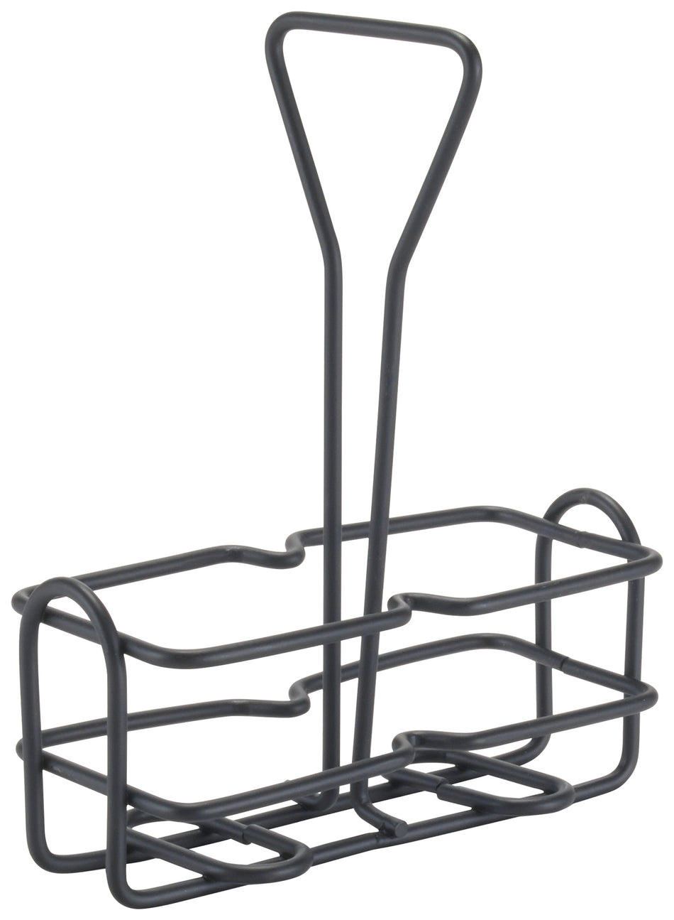 Winco WH-3K Black Cruet Rack for 6 oz Oil/Vinegar Bottles