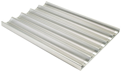 Winco ABPN-5 18 Inch Baguette Pan Perforated 16 Gauge Aluminum 5 Slots