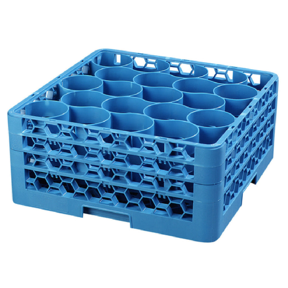 Carlisle RW20-214 19.75 Inch Full Size Dishwasher Rack with 20 Rounded Compartments Blue Polypropylene