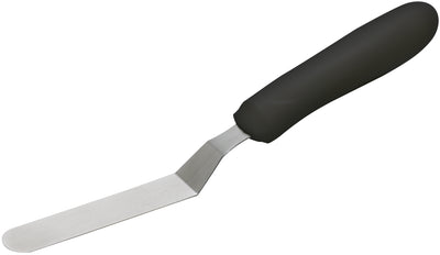 Winco TKPO-4 3-1/2 Inch Offset Spatula Dishwasher Safe Slip-Resistant Handle Stainless Steel Black Satin Finish