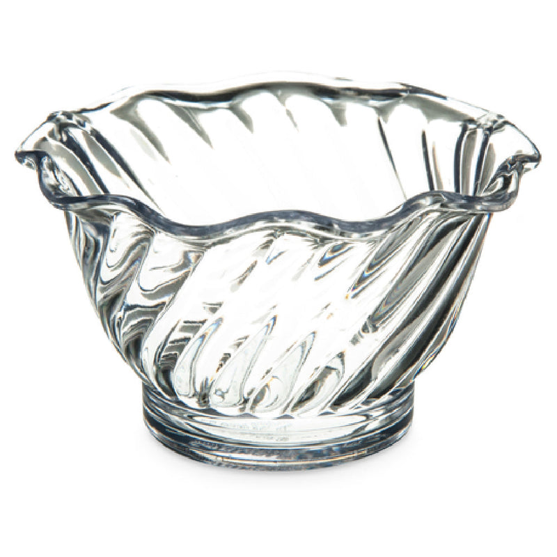 Carlisle 453007 5 Oz Tulip Dessert Dish Scalloped Edge SAN Plastic Clear