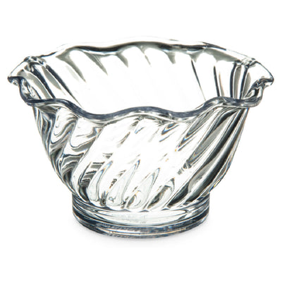 Carlisle 453007 5 Oz Tulip Dessert Dish Scalloped Edge SAN Plastic Clear