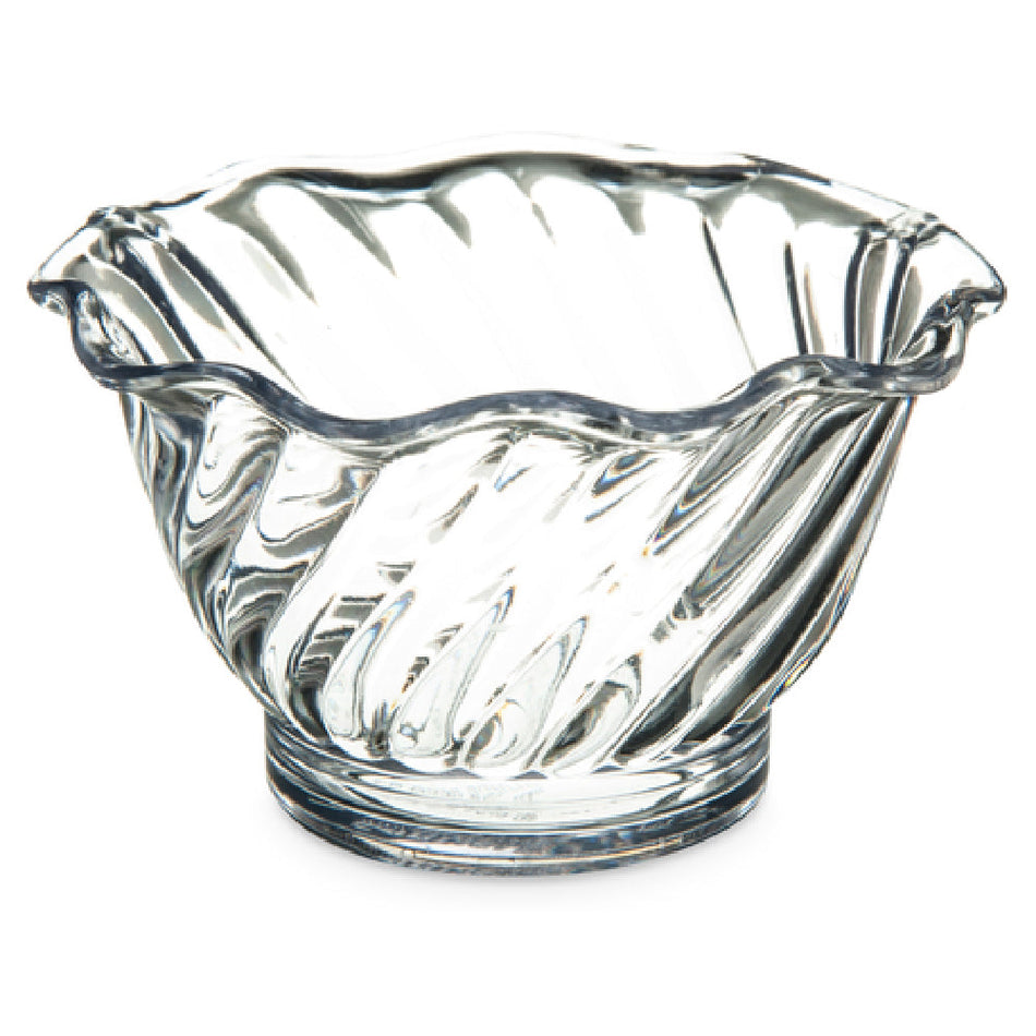 Carlisle 453007 5 Oz Tulip Dessert Dish Scalloped Edge SAN Plastic Clear