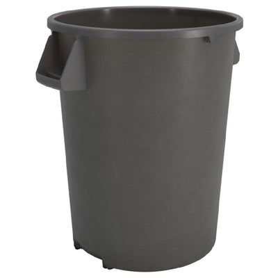 Carlisle 84103223 32 Gallon Round Waste Bin with Ergonomic Handles Gray Polyethylene