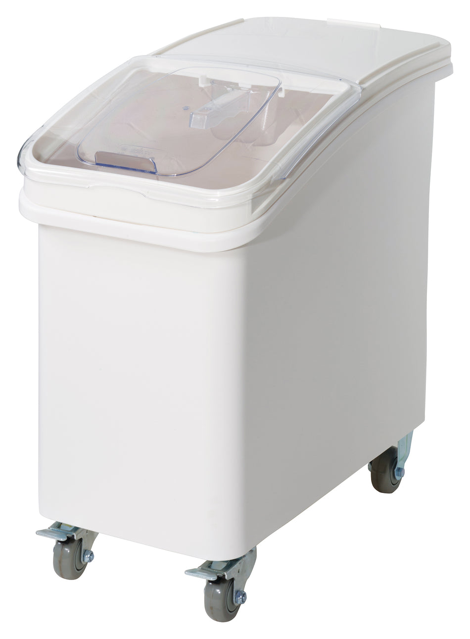 Winco IB-27 15-1/2 Inch Ingredient Bin Polypropylene NSF Mobile with Scoop