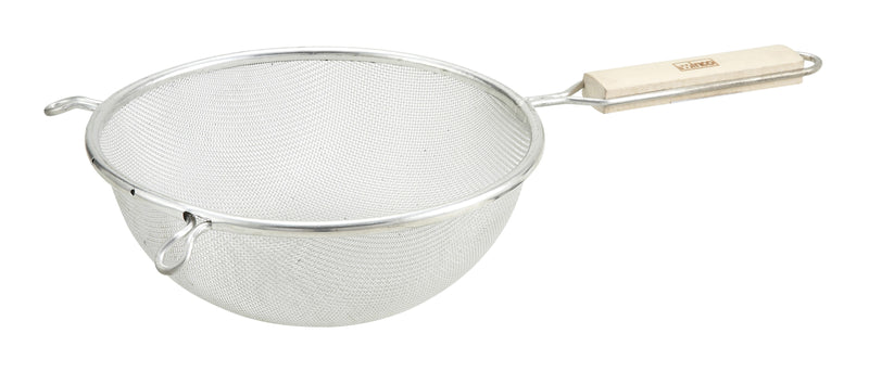Winco MSTF-8S 7-1/2 Inch Diameter Strainer Fine Mesh Round Wood Handle