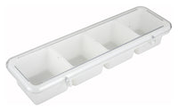 Winco BC-4P 18 Inch White Bar Caddy with cover ABS 4 Sections