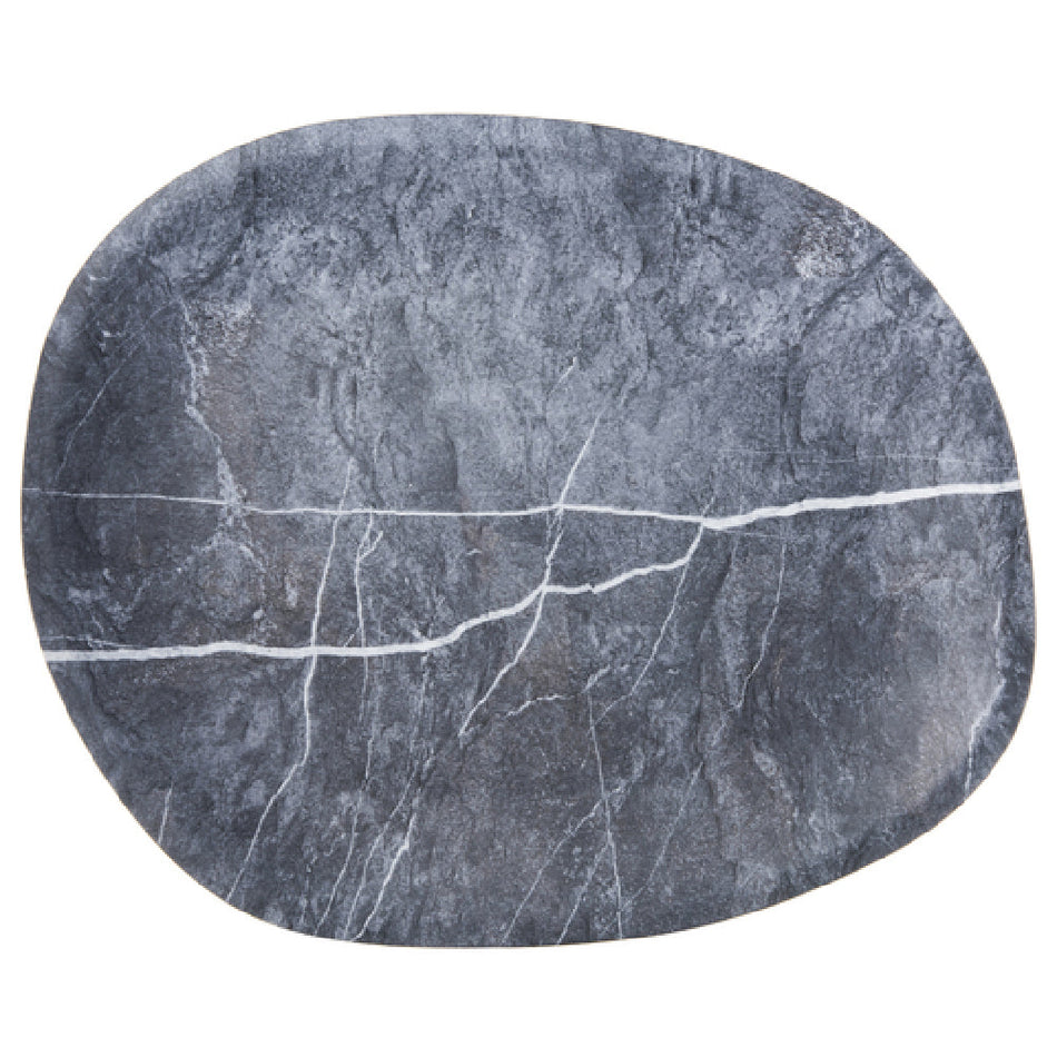 Carlisle 5310372 18 Inch Oblong Melamine Platter Stain Resistant Matte Gray
