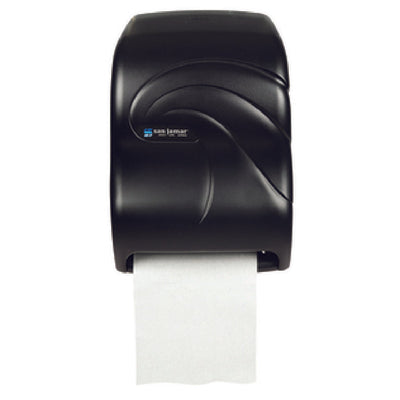 Carlisle T1390TBK 11-3/4 Inch Touchless Paper Towel Dispenser Black Plastic with Lock