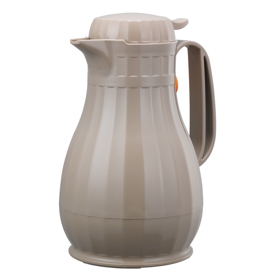 Eco-Serv™ Carafe 1.3-Liter Foam Lined Plastic Server with Push Button Lid in Latte