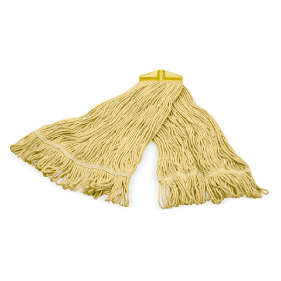 Carlisle 369440B04 Wet Mop Head Looped-end ACME Threaded Connection Yellow Synthetic Blend