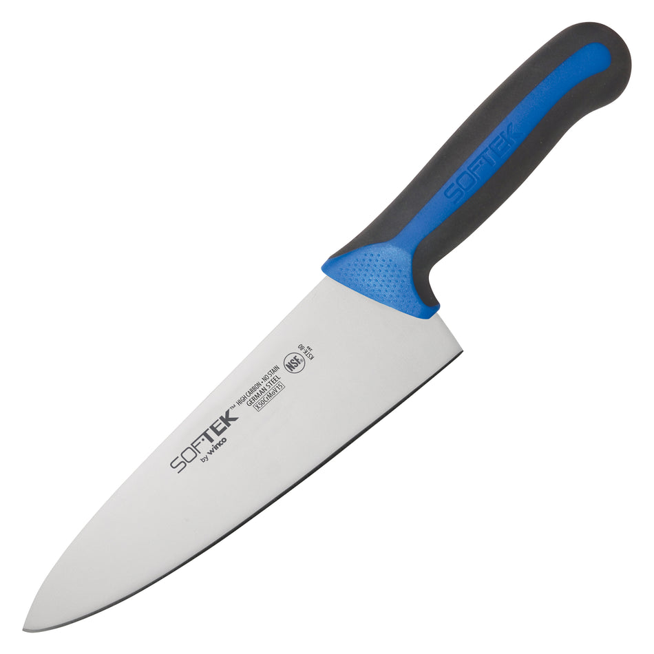 Winco KSTK-80 8 Inch Blade High Carbon Sof-Tek Chef Knife with Non-slip Handle