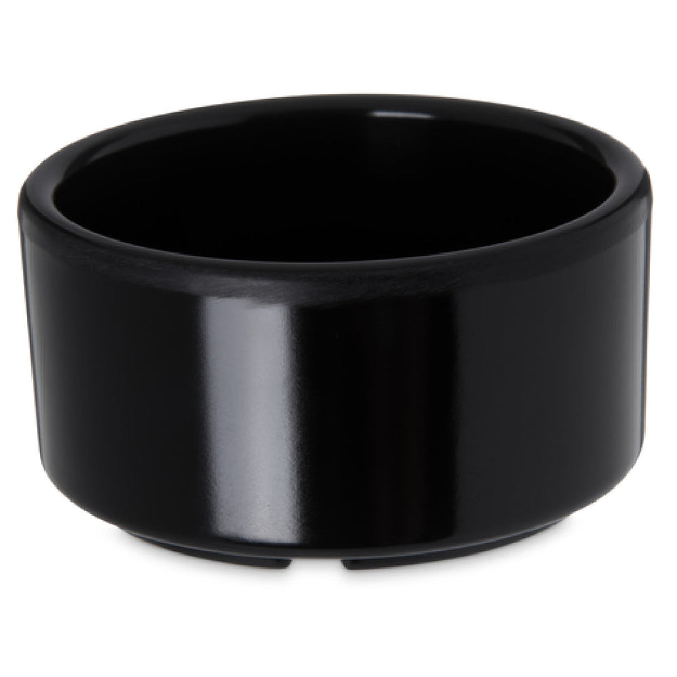 Carlisle 41203 3 Oz. Ramekin Straight Sided Footed Black Melamine