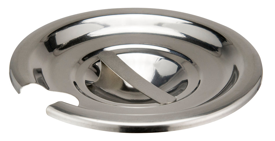 Winco INSC-2.5 2-1/2 Qt Inset Cover Notched Slotted Heavy Weight Stainless Steel Mirror Finish