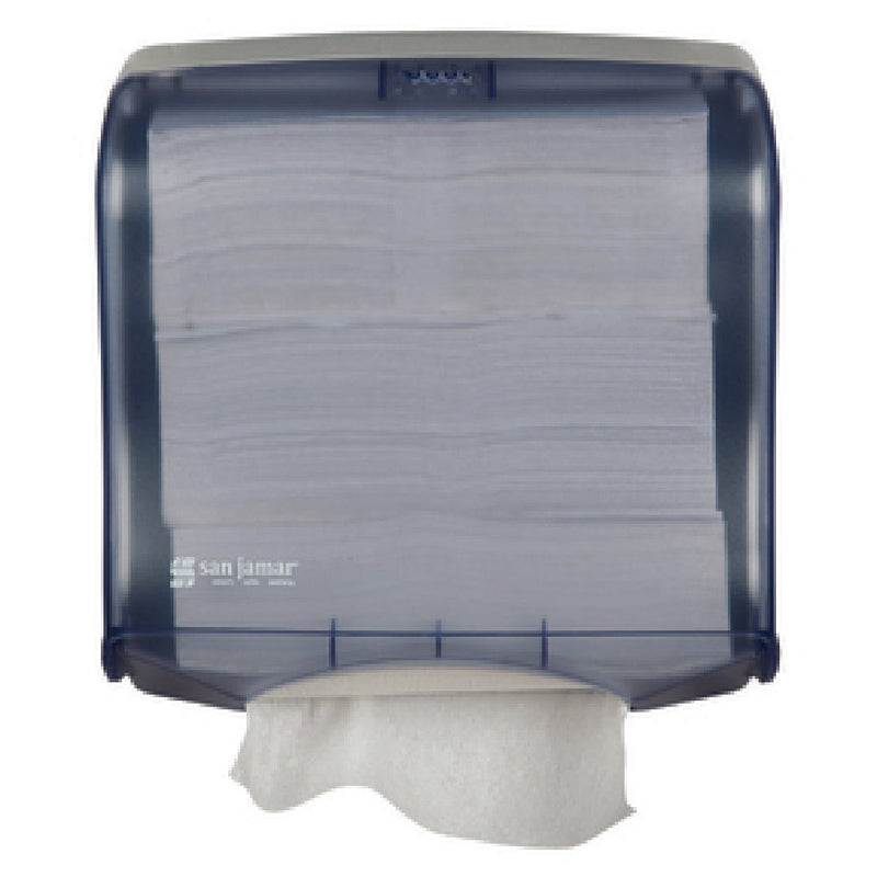 Carlisle T1755TBL 11 Inch Manual Paper Towel Dispenser Blue Plastic with Lock