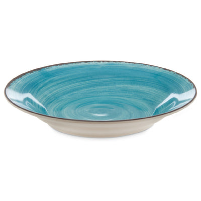 Carlisle 5400315 9 Inch 18-1/2 Oz Round Soup Bowl with Swirl Design Melamine Aqua