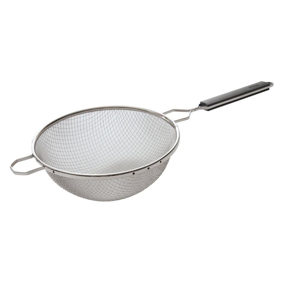 Winco MSTP-10DF 10 Inch Double Fine Mesh Strainer Stainless Steel Plastic Handle