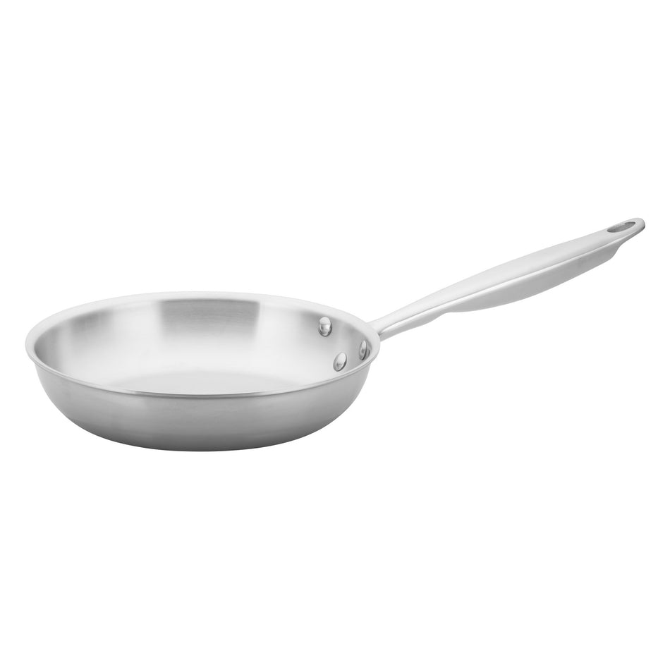 Winco TGFP-8 8 Inch Tri-Gen Induction Ready Fry Pan Riveted Handle Aluminum Core