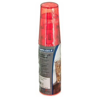 Carlisle 5224-8110 24 Oz Stackable Tumbler Textured Red BPA Free SAN
