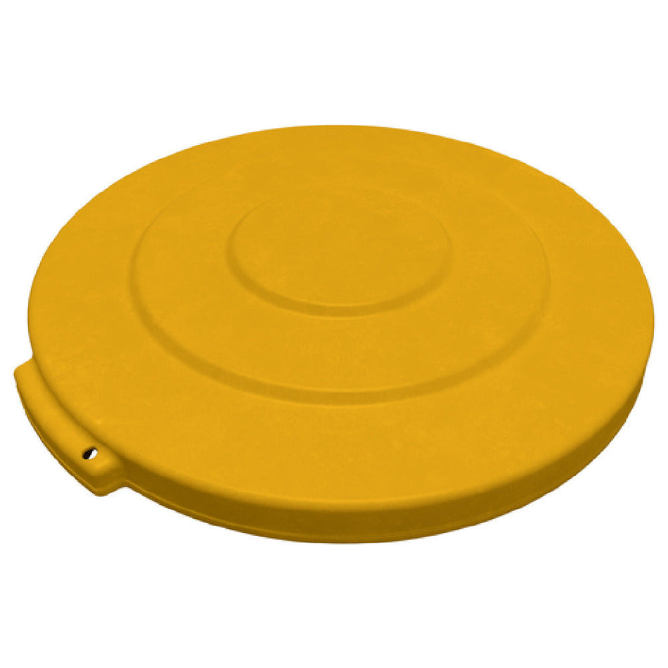 Carlisle 84102104 Round Waste Bin Trash Container Lid 19-4/5 Dia Yellow Polyethylene