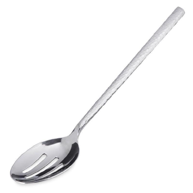 Carlisle 60201 12 Inch Slotted Serving Spoon with Hammered Mirror Finish
