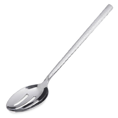 Carlisle 60201 12 Inch Slotted Serving Spoon with Hammered Mirror Finish