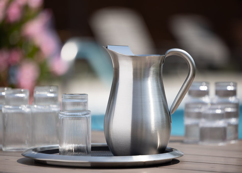 Bell Pitcher 2 Liter - Brushed Stainless Steel for Fine Dining Water Service