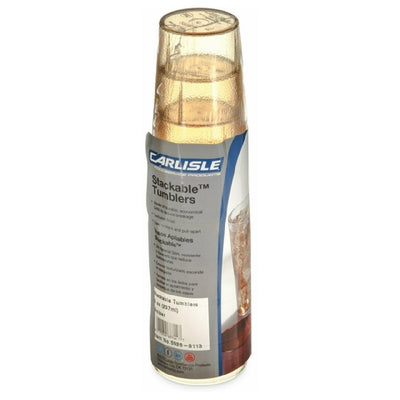 Carlisle 5224-8113 24 Oz Tumbler Amber Textured SAN Plastic Stackable