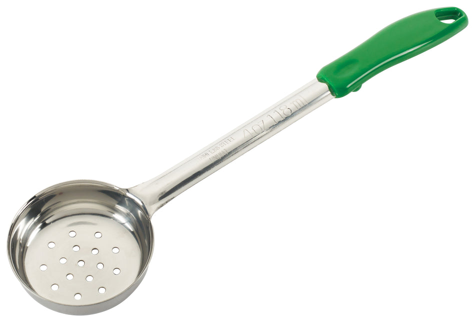 Winco FPP-4 4 Oz. One-piece Perforated Food Portioner Green Stainless Steel