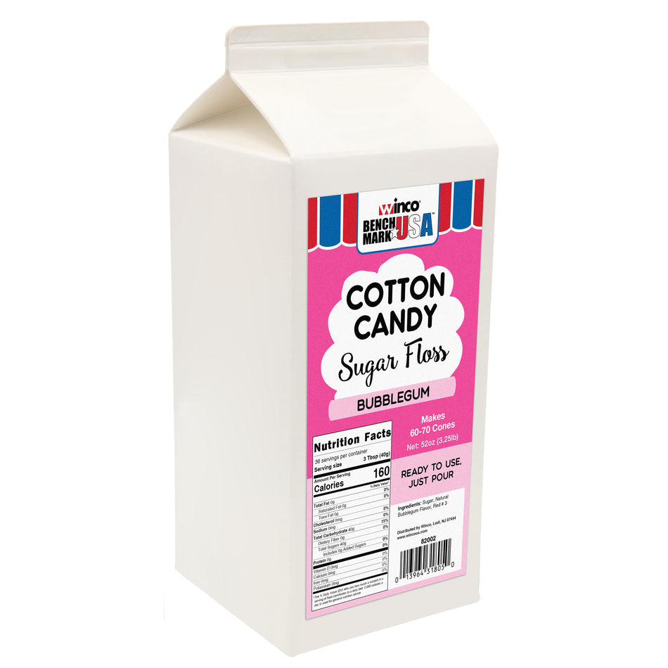 Winco 82002CS 3.25 lb Bubble Gum Sugar Floss 6 Packs