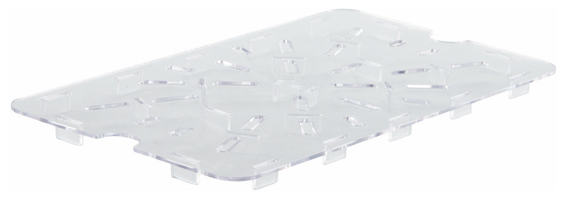 Winco PFSH-DS 8-1/4 Inch Clear Food Pan Drain Shelf Polycarbonate