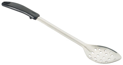 Winco BHPP-15 15 Inch Perforated Serving Spoon with Black Polypropylene Handle Stainless Steel