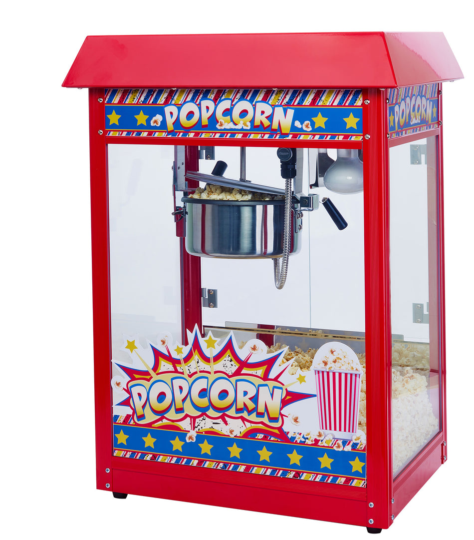 Winco POP-8R 22 Inch Electric Countertop Popcorn Machine with 8 Oz Kettle