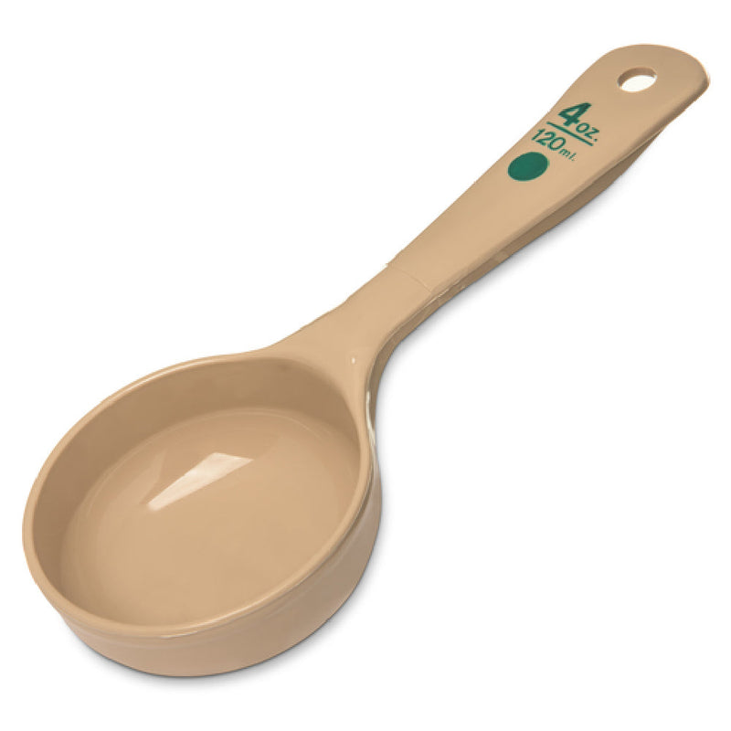 Carlisle 432806 4 Oz Portion Server Short Handle Solid Beige Polycarbonate