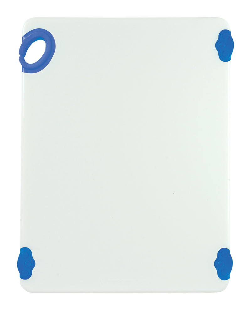 Winco CBN-1520BU 15 Inch x 20 Inch Rectangular Cutting Board Blue with Rubber Grip Hook