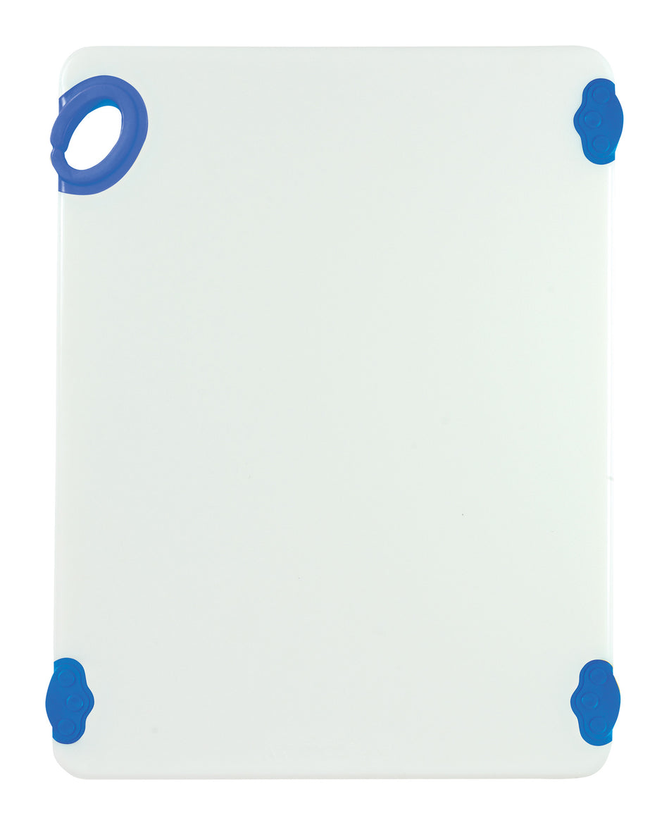 Winco CBN-1520BU 15 Inch x 20 Inch Rectangular Cutting Board Blue with Rubber Grip Hook