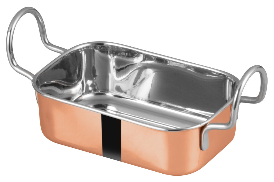 Winco DDSB-203C 11 Oz Copper-plated Rectangular Mini Roasting Pan